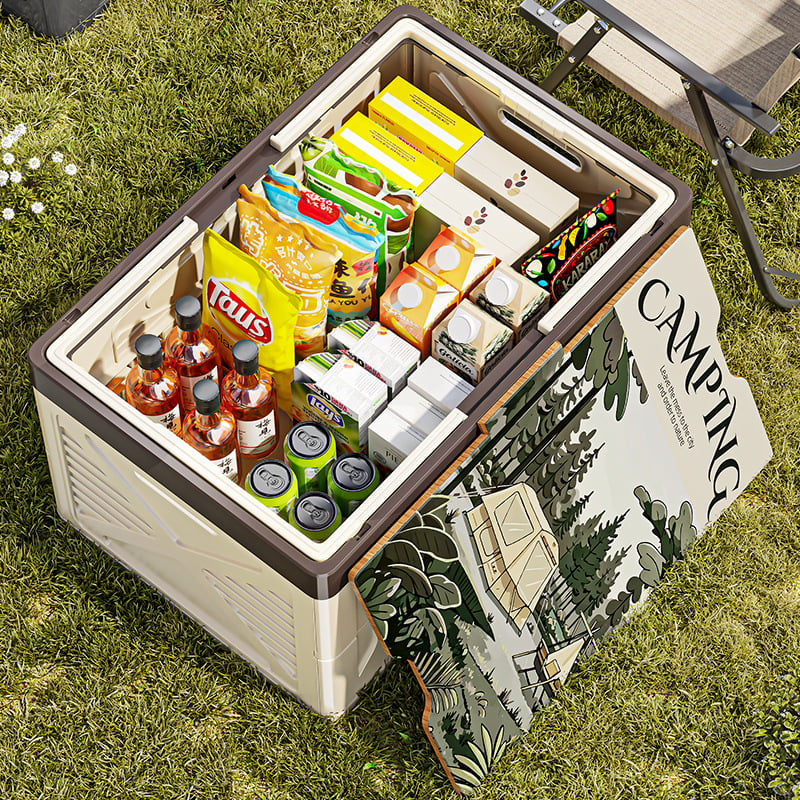 Összecsukható PP műanyag tároló doboz kempingezéshez és háztartási használatra — nagy kapacitás, hordozható, por- és nedvességálló, autócsomagtartóhoz alkalmas