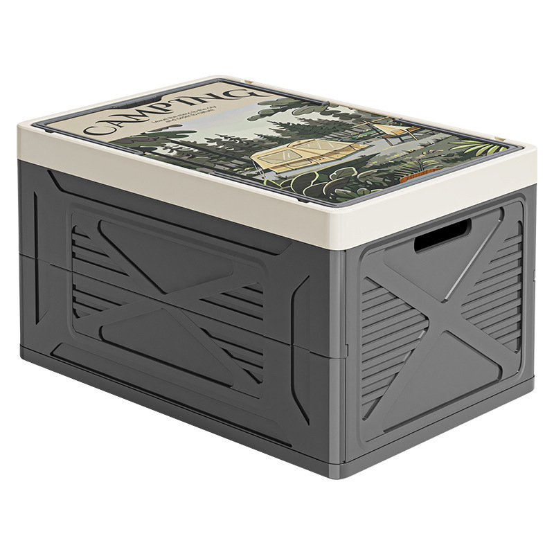 Összecsukható PP műanyag tároló doboz kempingezéshez és háztartási használatra — nagy kapacitás, hordozható, por- és nedvességálló, autócsomagtartóhoz alkalmas