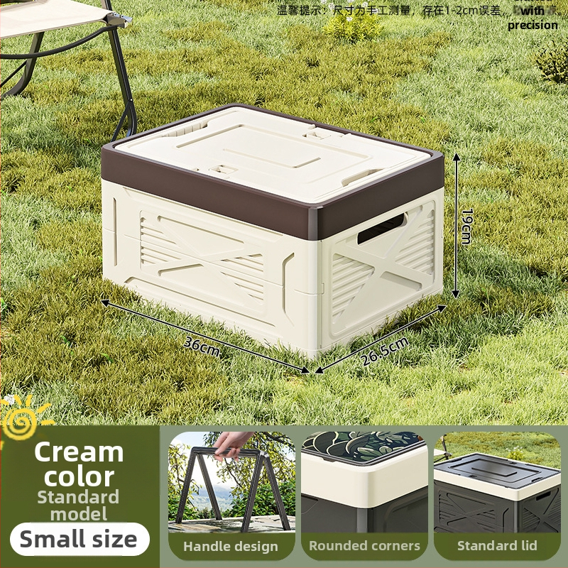 Skladací PP plastový box na skladovanie pre kempovanie a domáce použitie — veľká kapacita, prenosný, odolný voči prachu a vlhkosti, vhodný do kufra auta