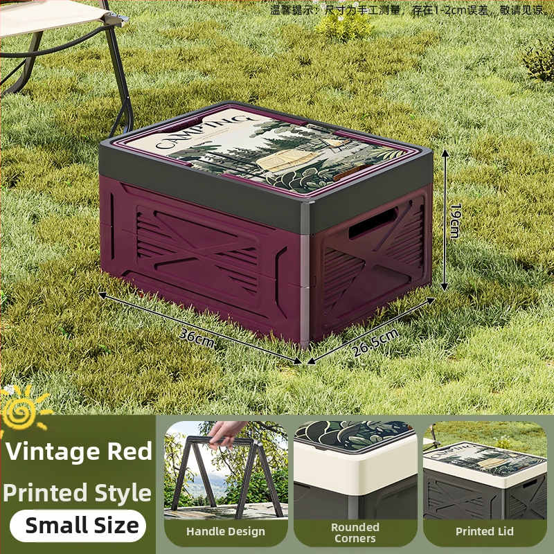 Skladací PP plastový box na skladovanie pre kempovanie a domáce použitie — veľká kapacita, prenosný, odolný voči prachu a vlhkosti, vhodný do kufra auta