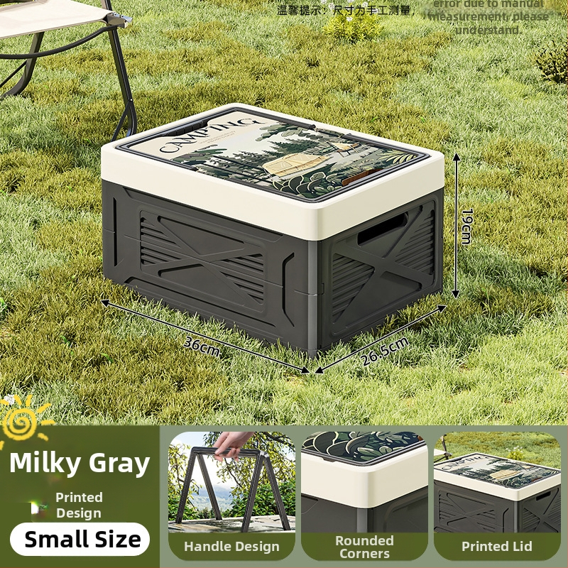 Skladací PP plastový box na skladovanie pre kempovanie a domáce použitie — veľká kapacita, prenosný, odolný voči prachu a vlhkosti, vhodný do kufra auta