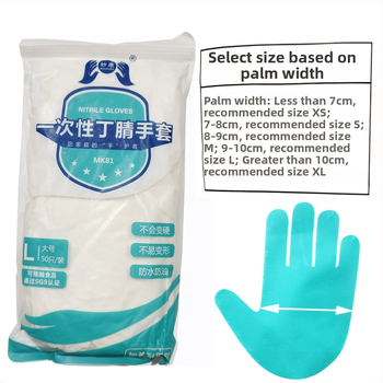 Jednorázové nitrilové rukavice, hrubšie, olejodolné, na spracovanie potravín a domáce upratovanie