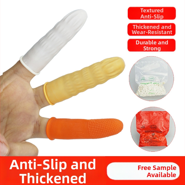 Jednorázové latexové návleky na prsty, antistatické, protišmykové, biele, hrúbka 0,11 mm, dĺžka 6–7 cm, balenie 500 g