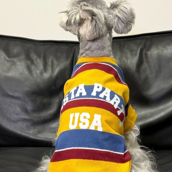 Kisállat ruha – nyári könnyű csíkos dizájn kis testű kutyáknak (Anyag: Poliészter; Eredet: Guangdong; Importált: Nem; Kategória: Kisállat ruházat; Stílus: Szabadidő; Nem: Általános)