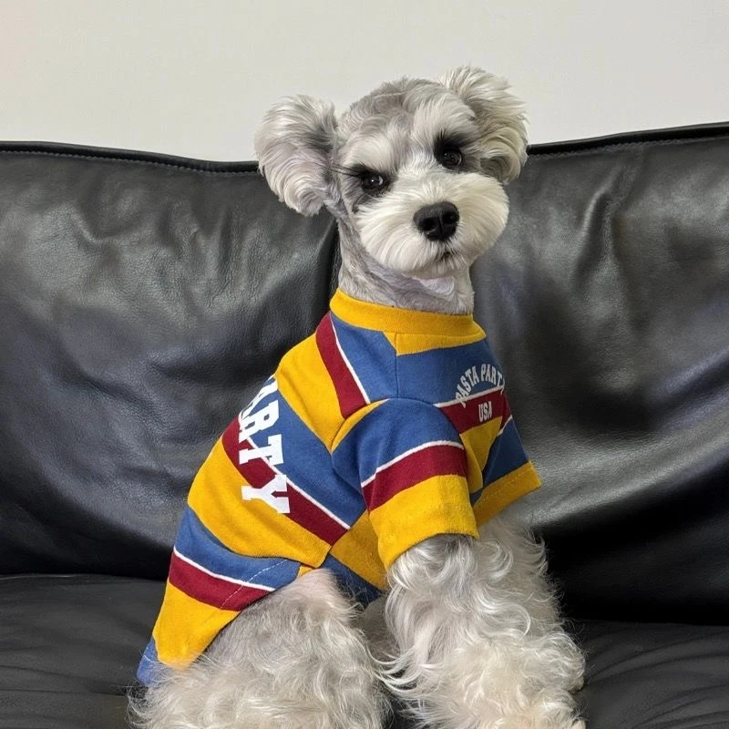 Kisállat ruha – nyári könnyű csíkos dizájn kis testű kutyáknak (Anyag: Poliészter; Eredet: Guangdong; Importált: Nem; Kategória: Kisállat ruházat; Stílus: Szabadidő; Nem: Általános)