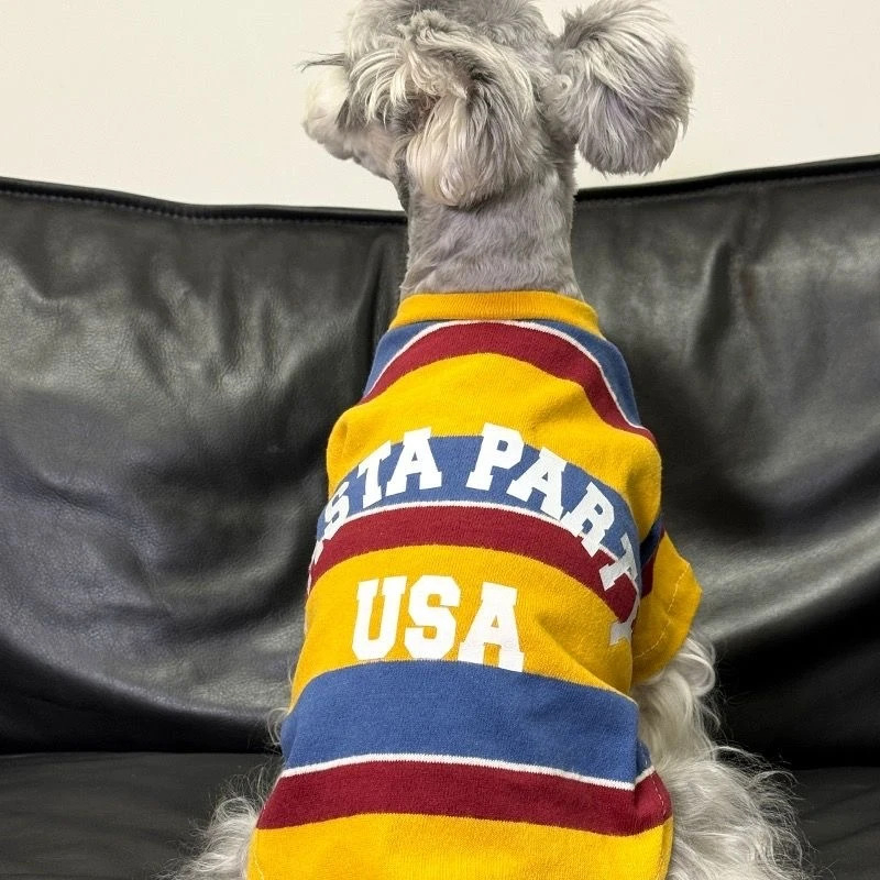 Kisállat ruha – nyári könnyű csíkos dizájn kis testű kutyáknak (Anyag: Poliészter; Eredet: Guangdong; Importált: Nem; Kategória: Kisállat ruházat; Stílus: Szabadidő; Nem: Általános)