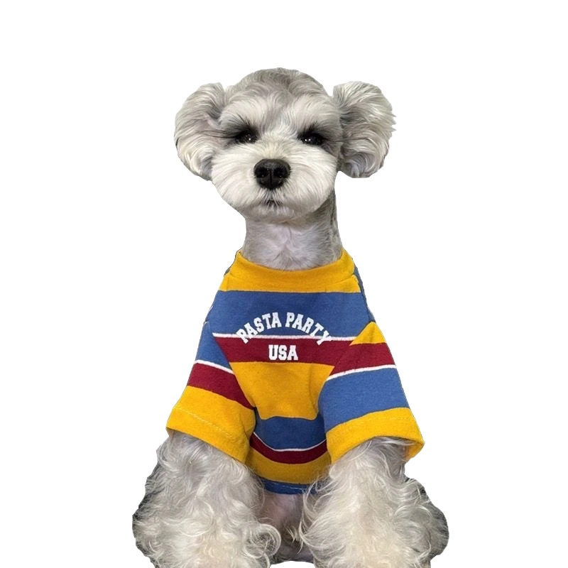 Kisállat ruha – nyári könnyű csíkos dizájn kis testű kutyáknak (Anyag: Poliészter; Eredet: Guangdong; Importált: Nem; Kategória: Kisállat ruházat; Stílus: Szabadidő; Nem: Általános)