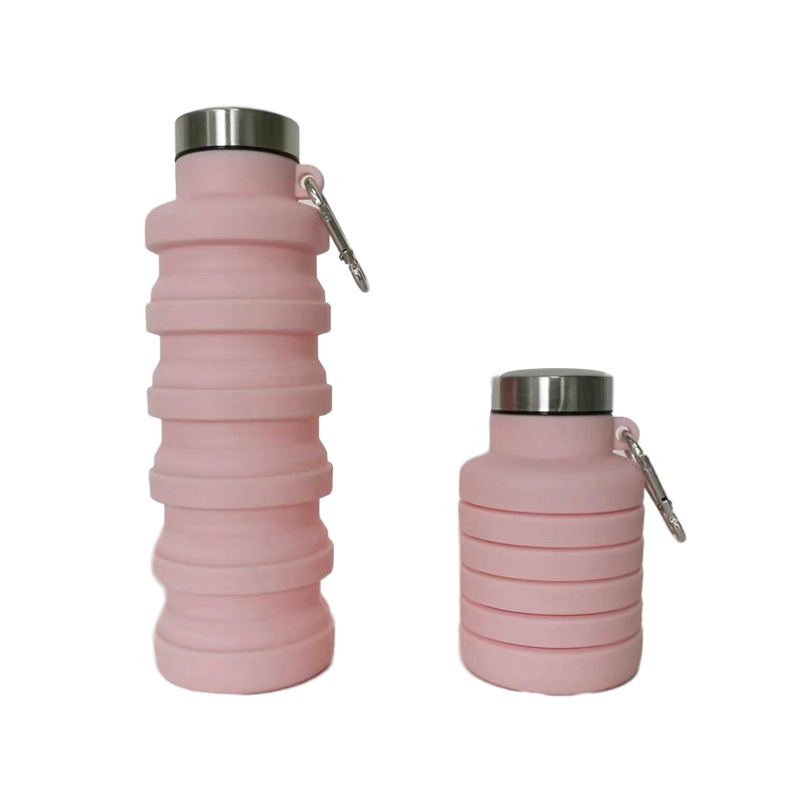 Bayzon Sticlă de apă sport cu capac retractabil și pliabil – pentru activități în aer liber; imprimare logo disponibilă; personalizare posibilă; plastic PP