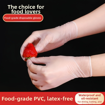 Jednorázové PVC rukavice, potravinárska kvalita, hrúbka 0,05–0,1 mm, vodotesné