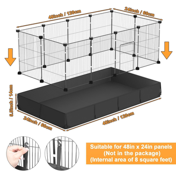 Macska, nyúl és hörcsög számára beltéri használatra készült kisállatkerítés párnával, Oxford anyag