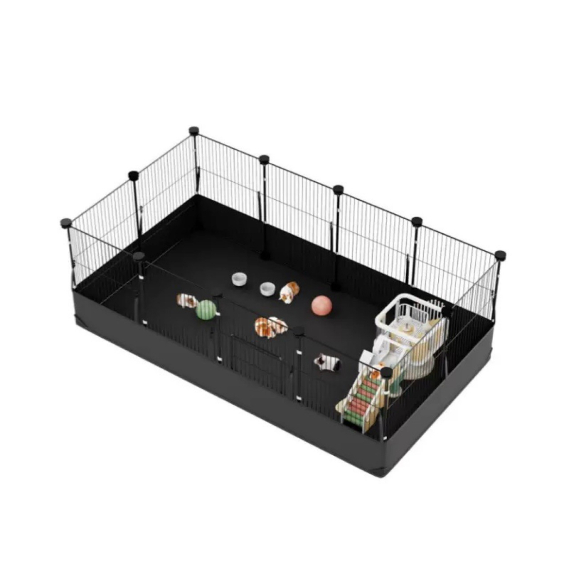 Macska, nyúl és hörcsög számára beltéri használatra készült kisállatkerítés párnával, Oxford anyag