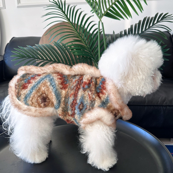 Kutyák és macskák számára készült őszi–téli kardigán mellény levehető pórázzal, poliészter anyag, Casual stílus, márka Liangchong (Pets), cikkszám 540, háziállat ruházat