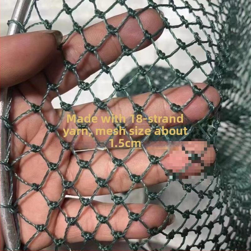 Hlava rybárskej siete z pevného oceľového materiálu, kruhový ručne vyrobený doplnok pre rybárske vybavenie (Materiál siete: 1; Nosnosť: 1; Hĺbka: 1)