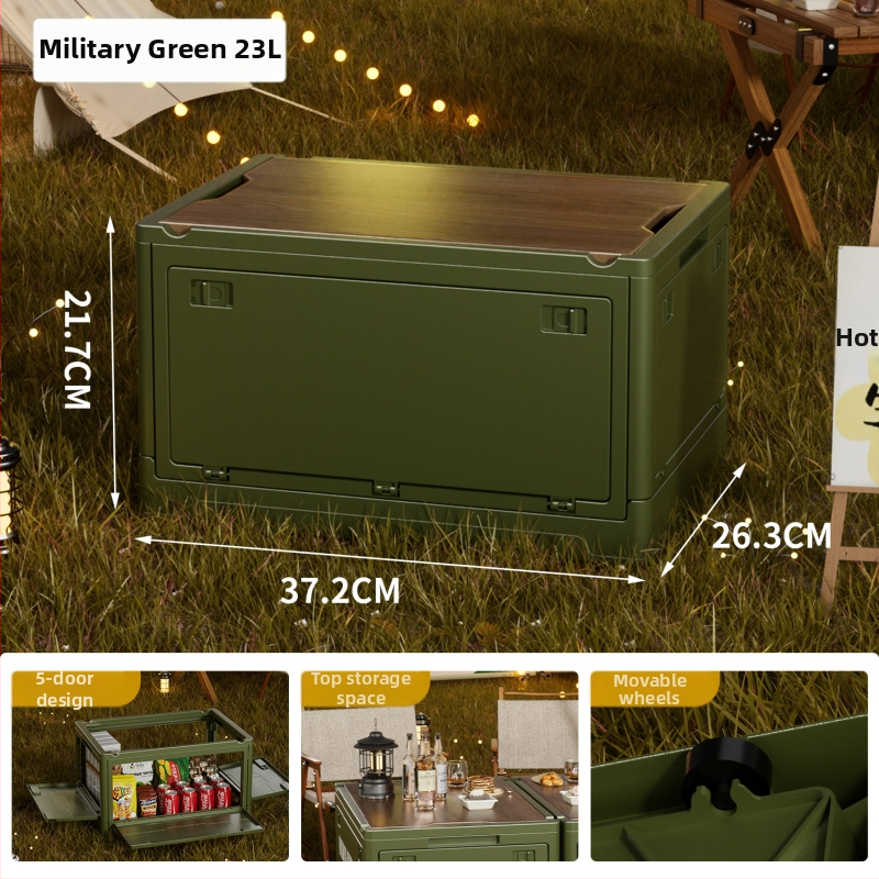 Box na skladovanie v industriálnom štýle, skladacia organizér s dreveným viečkom na sladkosti a hračky, objem 50–60 L; Materiál: density board + PP; S kolieskami; Model 2003