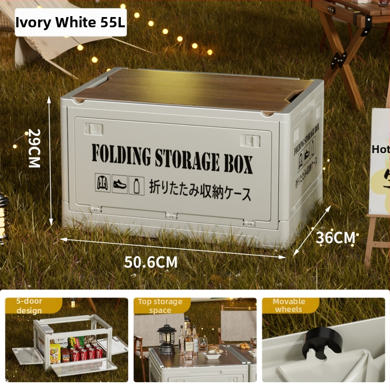 Box na skladovanie v industriálnom štýle, skladacia organizér s dreveným viečkom na sladkosti a hračky, objem 50–60 L; Materiál: density board + PP; S kolieskami; Model 2003