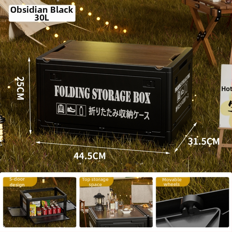 Box na skladovanie v industriálnom štýle, skladacia organizér s dreveným viečkom na sladkosti a hračky, objem 50–60 L; Materiál: density board + PP; S kolieskami; Model 2003