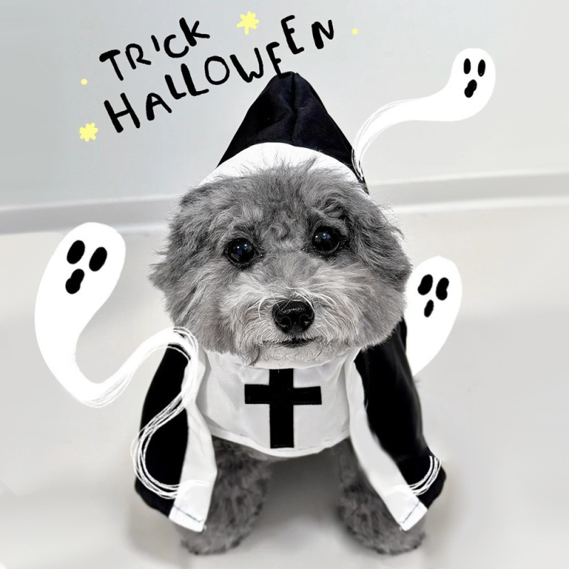 Halloween kostim za kućne ljubimce: monaški kaput s križem, prozračan, za mačke i pse, transformacijska odjeća, brend Wpet, šifra Zz202506111939