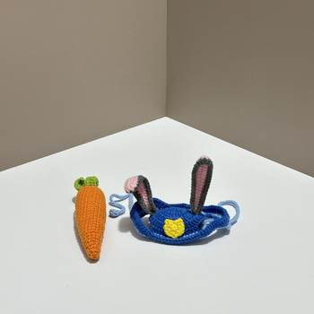 Šešir za kućne ljubimce s mačjim ušima, ručno pleteni, karikaturni uzorak, poliester, za sve sezone