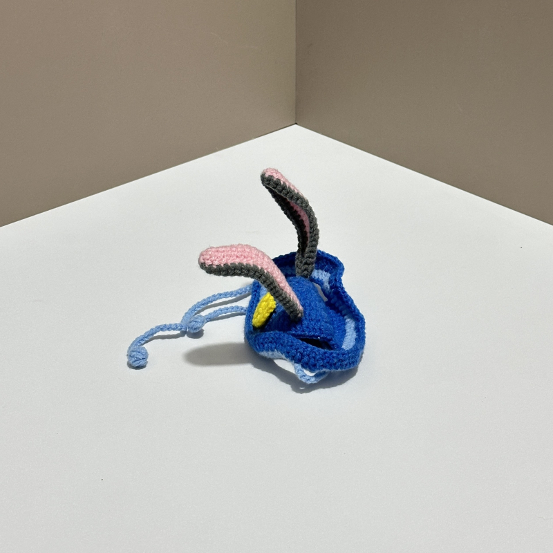 Šešir za kućne ljubimce s mačjim ušima, ručno pleteni, karikaturni uzorak, poliester, za sve sezone