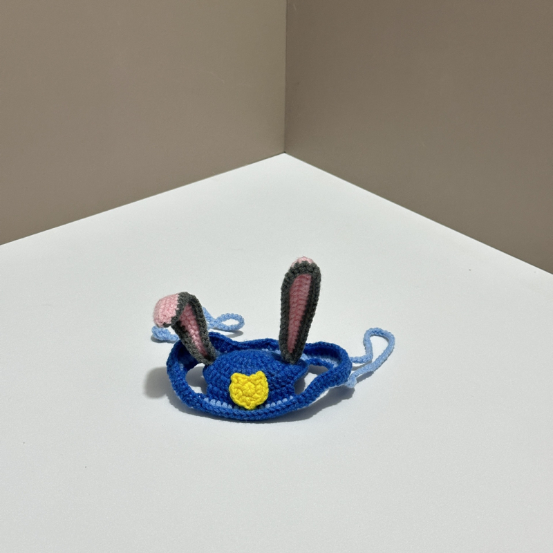 Šešir za kućne ljubimce s mačjim ušima, ručno pleteni, karikaturni uzorak, poliester, za sve sezone