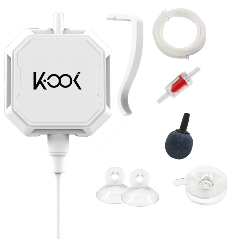 Stolna pumpa za kisik za akvarij, protok 450 ml/min, snaga 1,3 W, buka ≤30 dB, napajanje AC