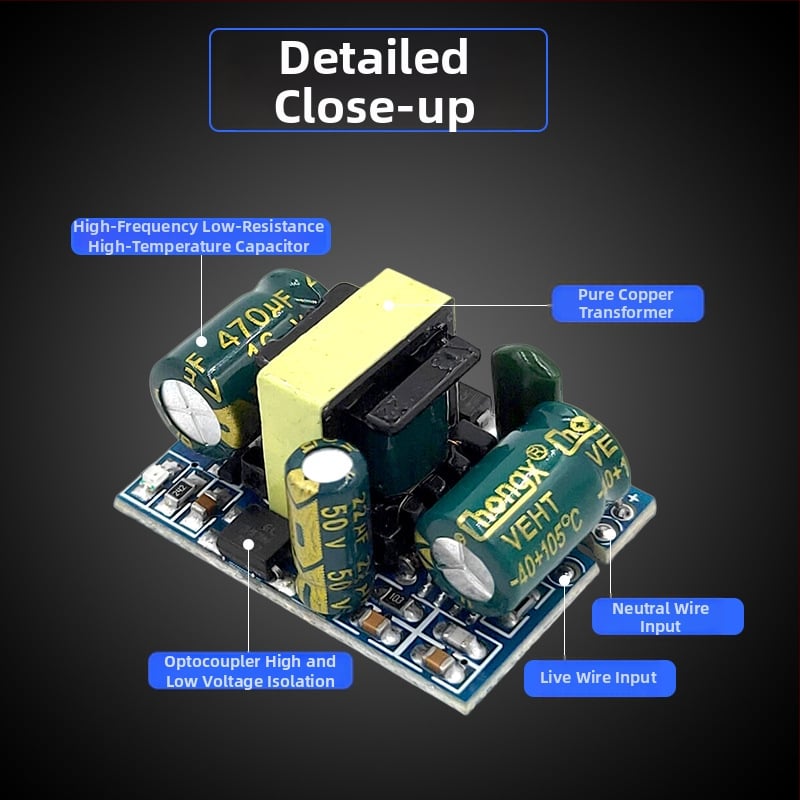 Izolirani AC-DC modul napajanja s izlazima 12V/5V/3.3V, ulaz 110/220V, izlazna snaga 3,5W, kompaktna konstrukcija