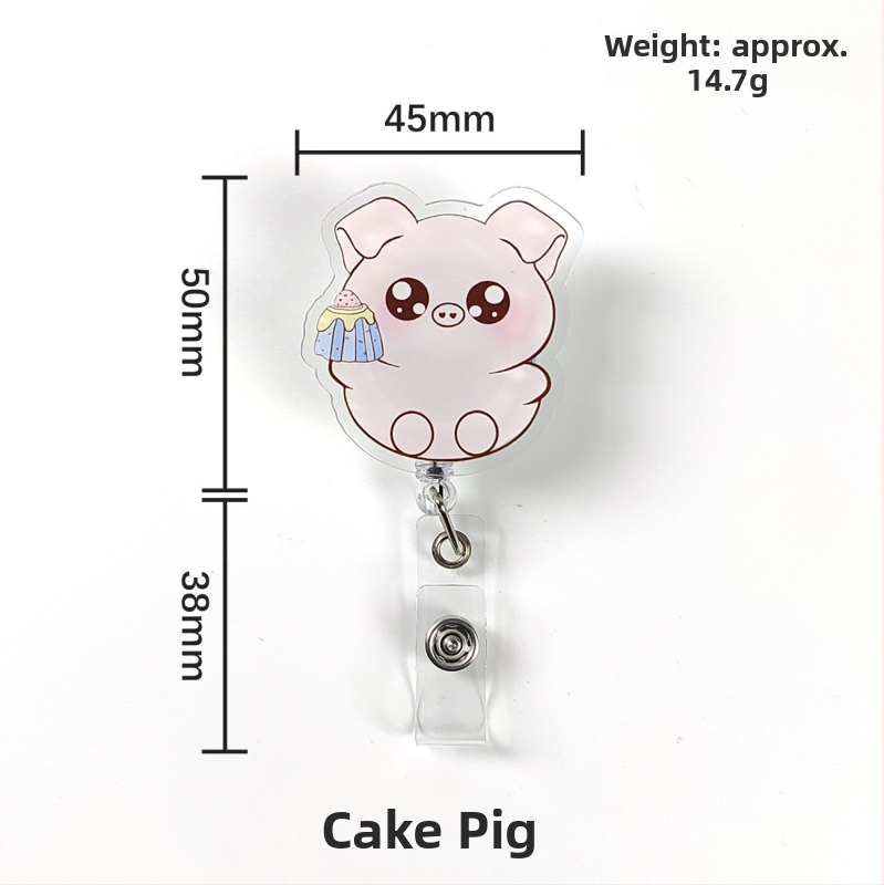 Akrylový vysúvací klip na ID kartu s tlačidlom; vhodný pre lekárov a sestry; možnosť potlače loga; nosnosť 0,1 kg