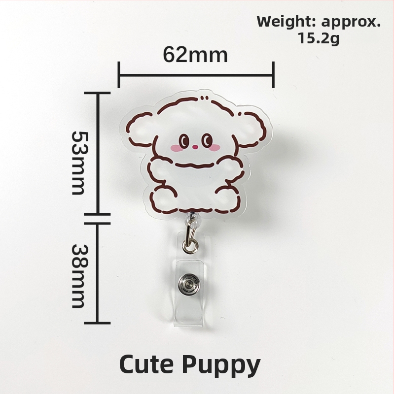 Akrylový vysúvací klip na ID kartu s tlačidlom; vhodný pre lekárov a sestry; možnosť potlače loga; nosnosť 0,1 kg