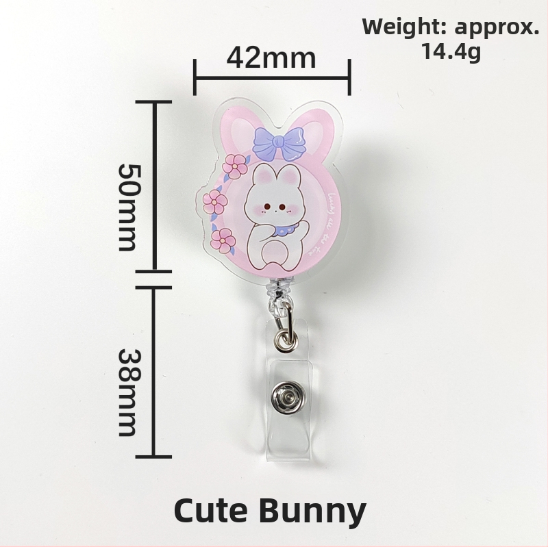 Akrylový vysúvací klip na ID kartu s tlačidlom; vhodný pre lekárov a sestry; možnosť potlače loga; nosnosť 0,1 kg