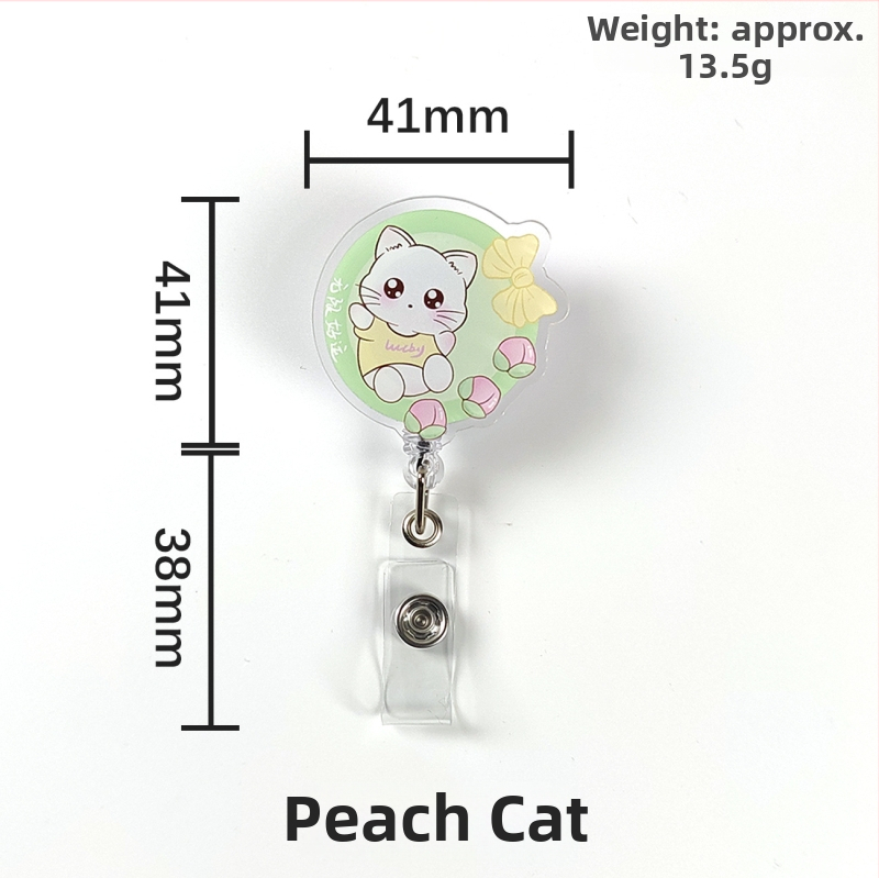 Akrylový vysúvací klip na ID kartu s tlačidlom; vhodný pre lekárov a sestry; možnosť potlače loga; nosnosť 0,1 kg