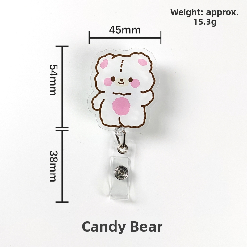 Akrylový vysúvací klip na ID kartu s tlačidlom; vhodný pre lekárov a sestry; možnosť potlače loga; nosnosť 0,1 kg