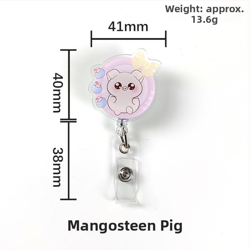 Akrylový vysúvací klip na ID kartu s tlačidlom; vhodný pre lekárov a sestry; možnosť potlače loga; nosnosť 0,1 kg