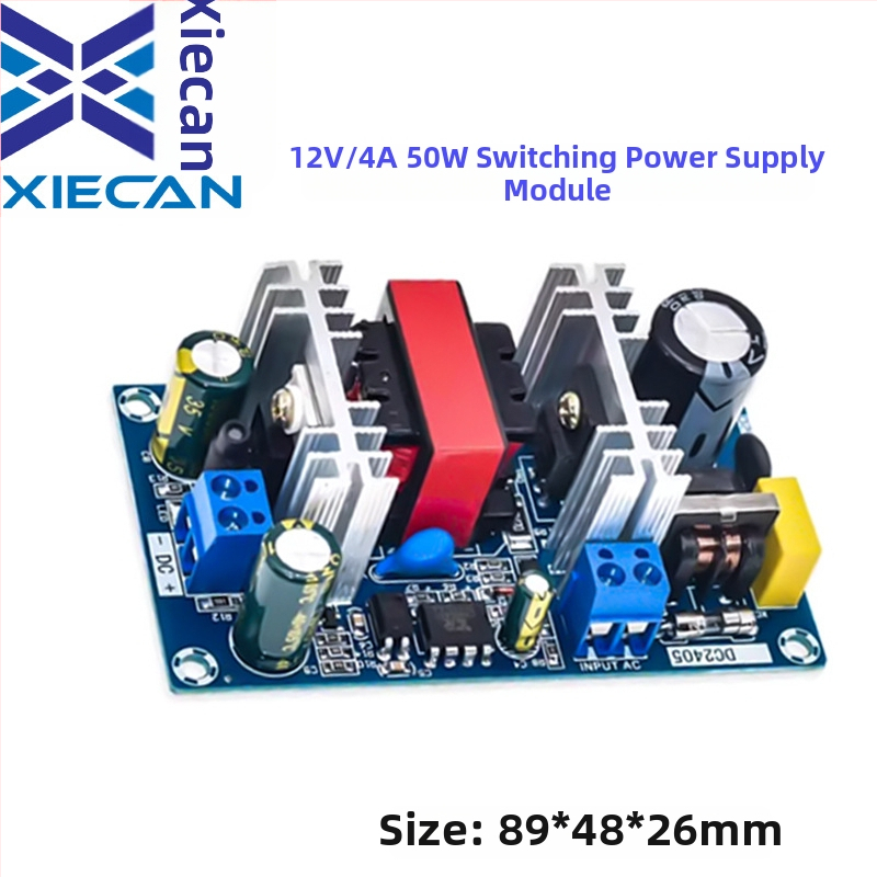 Izolovaný prepínaný napájací modul AC-DC, výstup 12V 4A, 50W, ochrana proti preťaženiu a prepätiu, nízka spotreba