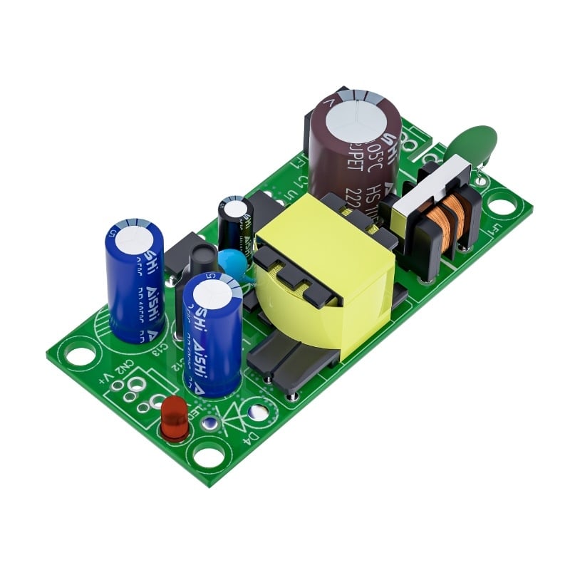 12V kapcsolóüzemű tápegység modul, AC-DC izoláció, 5V stabil kimenet, 12W, bemenet 220V-ről 5V-ra, kommunikációs interfész