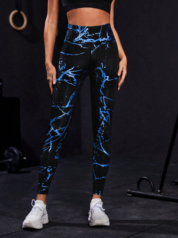 Joga hlače s visokim strukom, dizajn za podizanje kukova, odvlaživanje vlage i brzo sušenje, skraćena dužina.