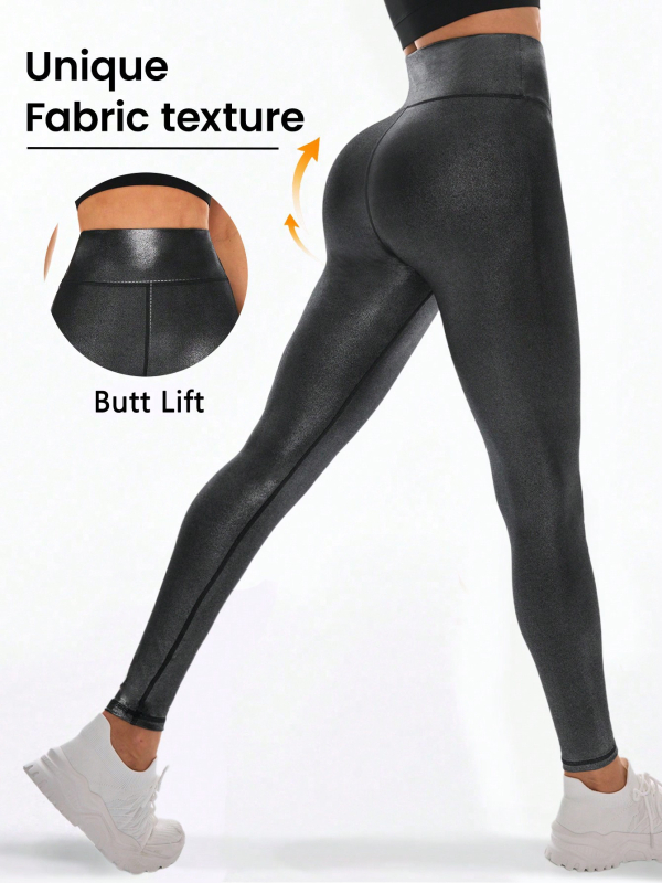 Joga hlače s visokim strukom, dizajn za podizanje kukova, odvlaživanje vlage i brzo sušenje, skraćena dužina.