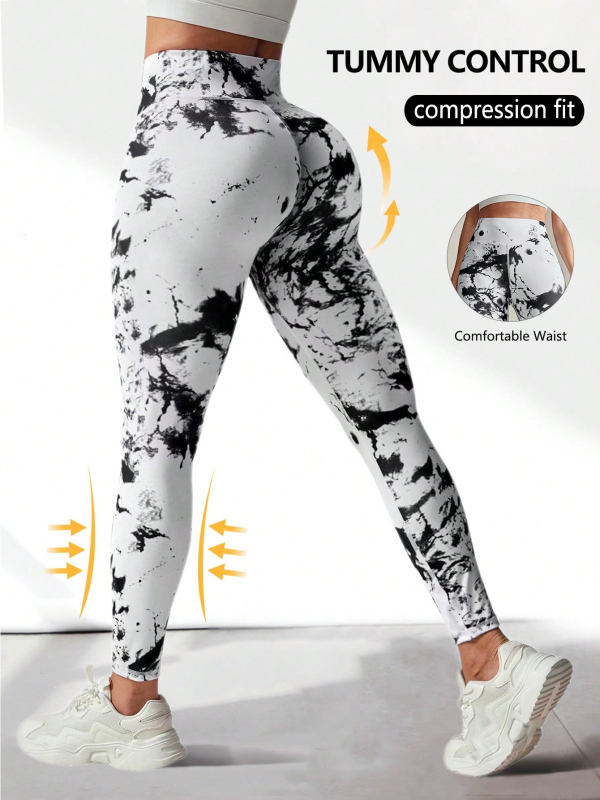 Joga hlače s visokim strukom, dizajn za podizanje kukova, odvlaživanje vlage i brzo sušenje, skraćena dužina.