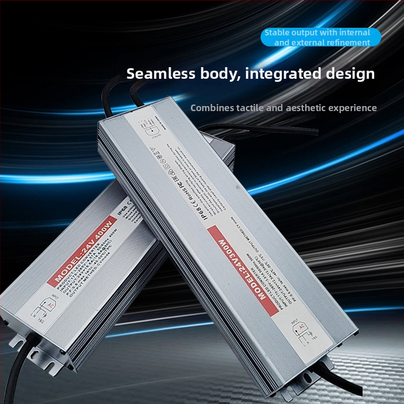 Преходно захранване AC/DC, IP68 водоустойчиво за външно използване, постоянно напрежение за LED светлинна кутия, охранителни системи и медицинско оборудване; изход 12/24/36/48V, вход 100-265V, мощност до 400W