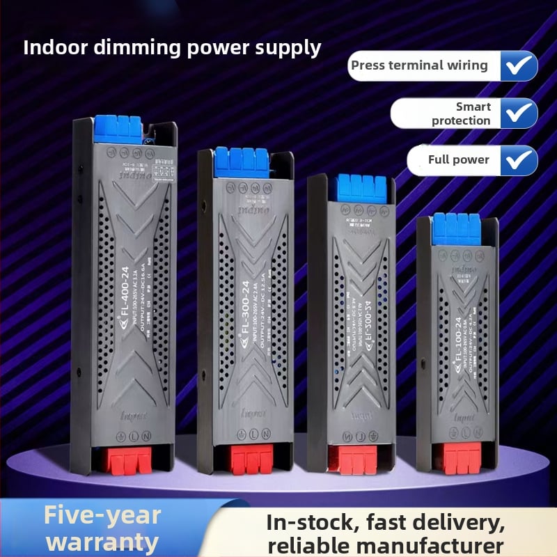 Вътрешно LED захранване с димер, вход 24V, DC12V константно напрежение на изхода, превключващ тип, 90% ефективност