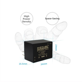 AC-DC léptető modul, bemenet 220V, kimenet 24V, 3W, izolált kapcsolóüzemű tápegység, kompakt, alacsony hullámzás