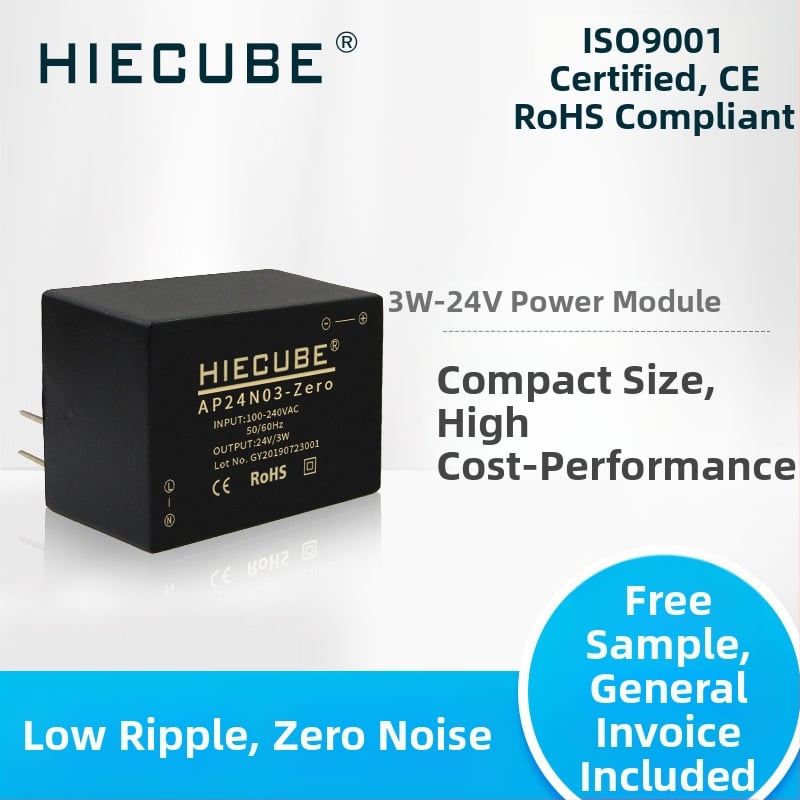 AC-DC léptető modul, bemenet 220V, kimenet 24V, 3W, izolált kapcsolóüzemű tápegység, kompakt, alacsony hullámzás
