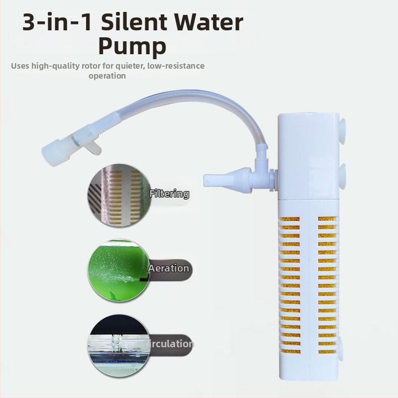 Φίλτρο ενυδρείου USB, σύστημα κυκλοφορίας 3-σε-1 για φιλτράρισμα και οξυγονισμό, ενσωματωμένο, ABS, βάρος 80 g