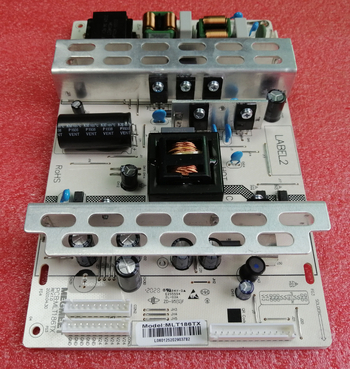 Magmit MLT186TX сплайсинг захранване — вход 90-264V; изходи 24V7A, 12V1.6A, 5V1.3A; номинална мощност 195W; температура на работа -20 до +45°C; размери 205×130×27 мм