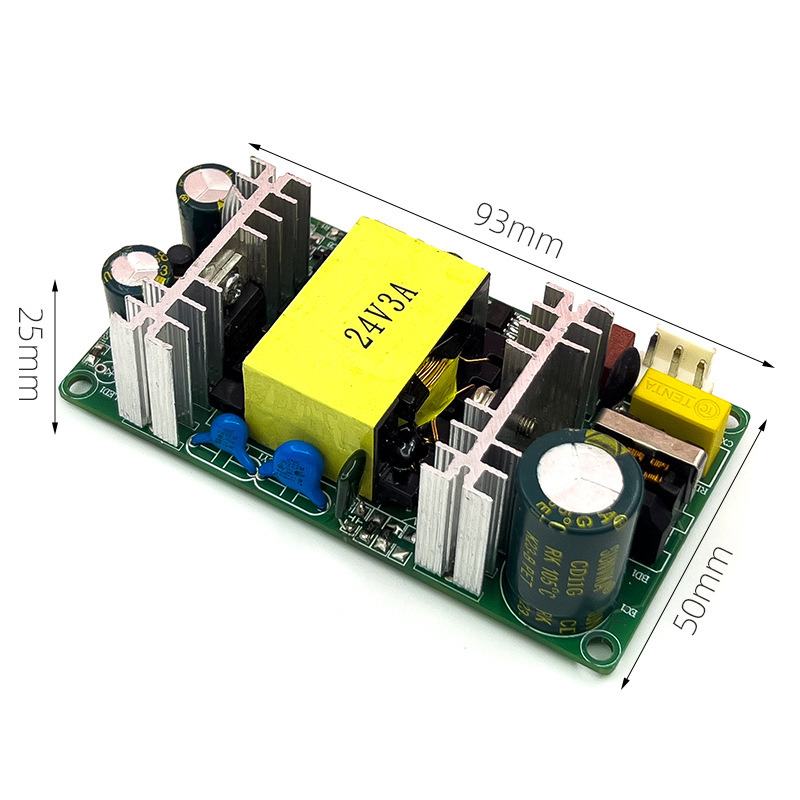 Платка за захранване с превключвател — индустриална платка за захранване, 24V 3A, 72W/84W, AC-DC, вграден DC захранващ модул, универсална
