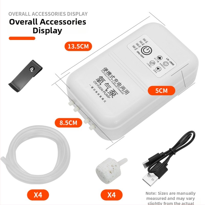 USB pumpa za kisik za akvarije i otvorenu ribolov – prijenosni bežični aerator s litijskom baterijom, težina 459 g