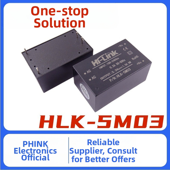 HLK-5M03 AC-DC szigetelt kapcsolóüzemű tápegység modul, bemenet 220V, kimenet 3.3V, 1.5A, 5W, alacsony ripple