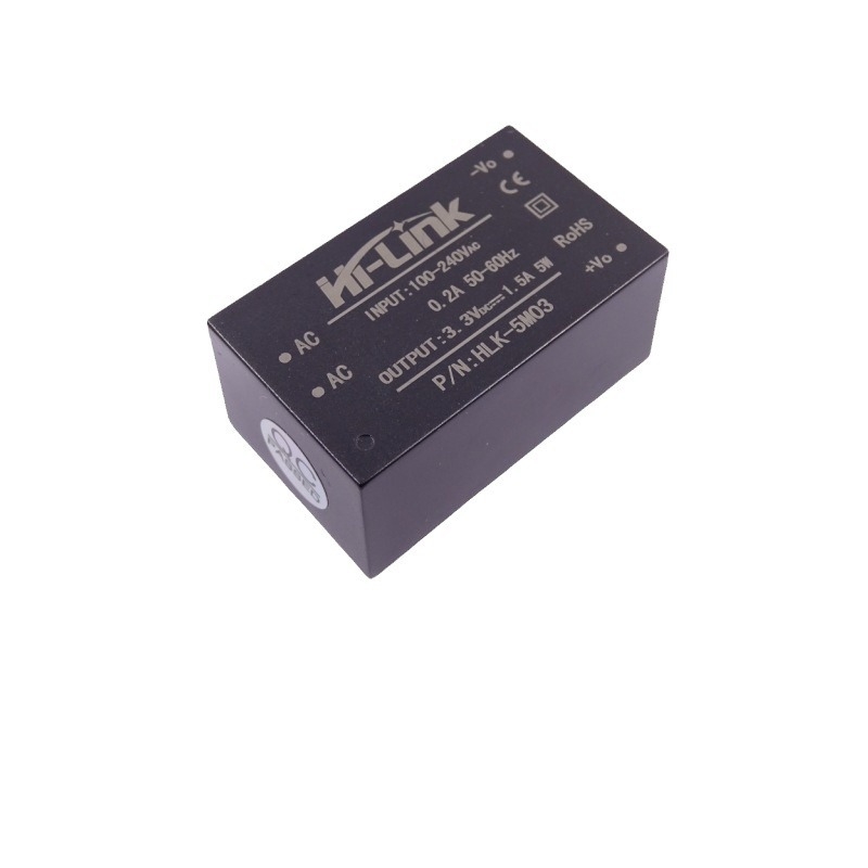 HLK-5M03 AC-DC szigetelt kapcsolóüzemű tápegység modul, bemenet 220V, kimenet 3.3V, 1.5A, 5W, alacsony ripple