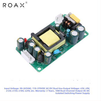 ROAX Jy-18w alimentare switching dual canal pe placă — ieșire pozitivă/negativă 12V/15V/24V, 18W, modul fără carcasă