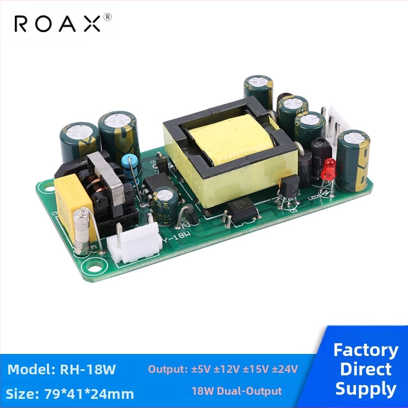 ROAX Jy-18w alimentare switching dual canal pe placă — ieșire pozitivă/negativă 12V/15V/24V, 18W, modul fără carcasă