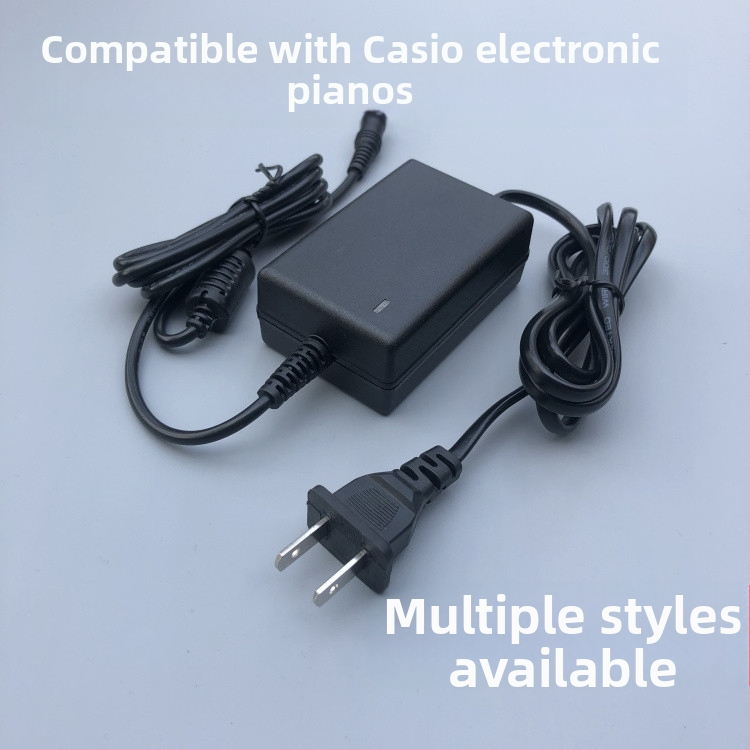 AC/DC napájací zdroj pre Casio digitálnu klaviatúru – výstupy 9V/0.85A, 9.5V/1A, 12V/1.5A; vstup 100-240V; PWM modulácia; prepínací zdroj